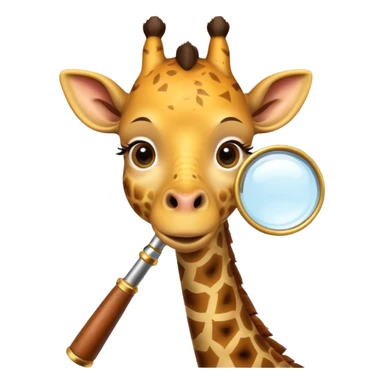 curious giraffe with magnifying glass sticker