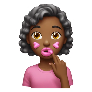 girl blowing pink kisses sticker