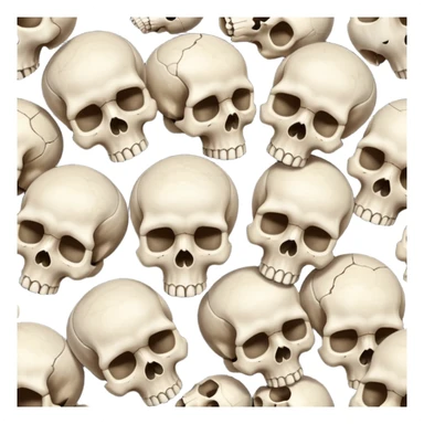 Piles of Skulls, seamless, top down perspective, in the style of gritty realism sticker