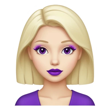 woman with purple colored lips sticker
