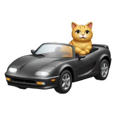 cat driving sport car side view sticker