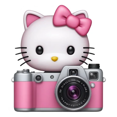 Hello kitty with a camera sticker