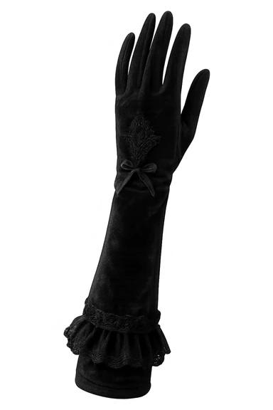 goth black velvet glove sticker