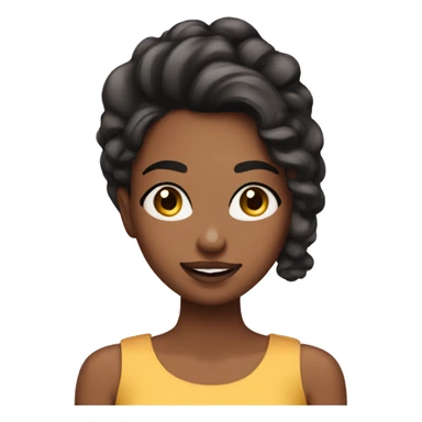 make an emoji of a girl with burnette hair doing makeup  sticker