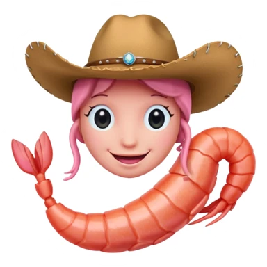 Shrimp in a cowboy hat sticker