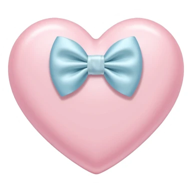 Pastel pink heart with white bow sticker