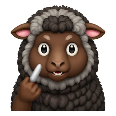 angery black sheep showing the middle finger sticker