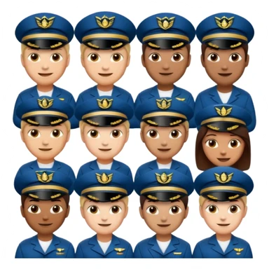 emoji style ship crew where everyone is a capitan less cartoony sticker