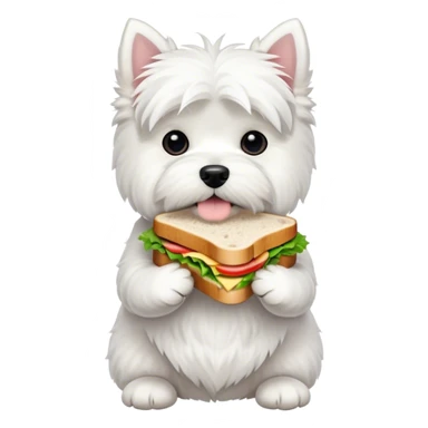 west highland white terrier with lunch sticker