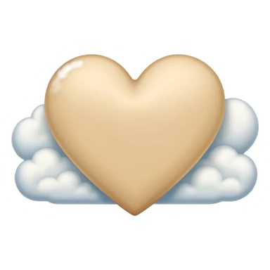 beige heart + cloud sticker