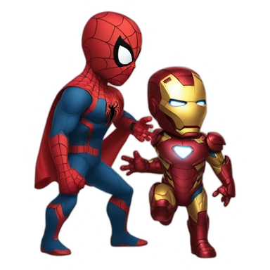 Spider-man talk with Iron man sticker