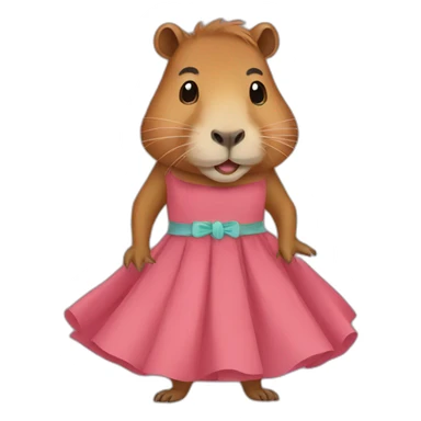 Capybara in a dress sticker