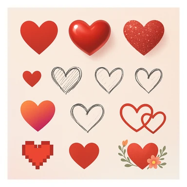 show more heart style sticker