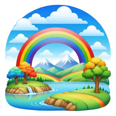 Rainbow nature sticker