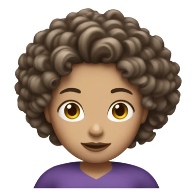 Superwoman white face mom with curly brown hair  sticker