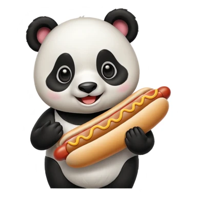 panda holding single hotdog sticker