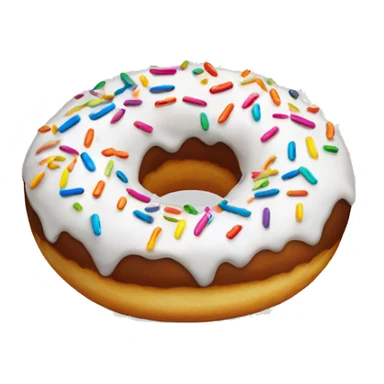 Donut with white frosting and rainbow sprinkles sticker