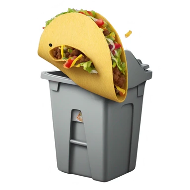 a taco being thrown in the trash sticker