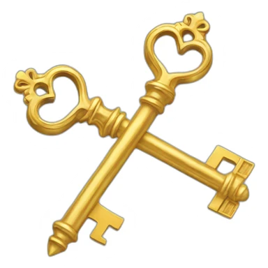 golden crossed skeleton keys sticker