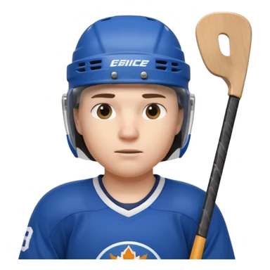 ice hockey player portrait, head and shoulders only, wearing hockey helmet with visor, team jersey collar, holding hockey stick near shoulder, focused competitive expression, 3D cartoon style, mobile game icon style, clean background, no text, no watermark

 sticker