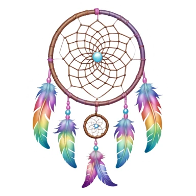 Iridescent rainbow pastel dreamcatcher sticker