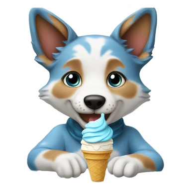 Blue healer, eating ice cream ￼ sticker