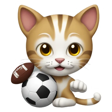 Cat playing football sticker