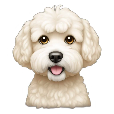 chien caniche bichon couleur beige sticker