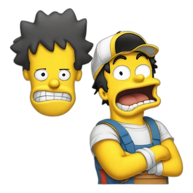 Luffy eat homer simpson sticker