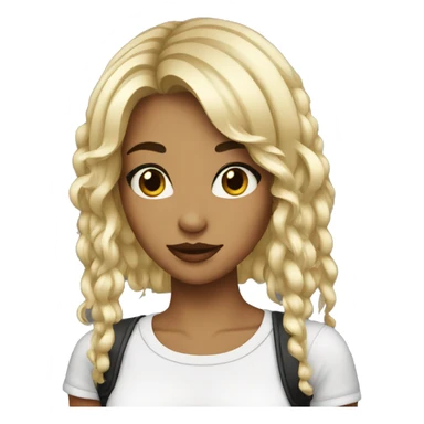 music crazy girl black hair sticker