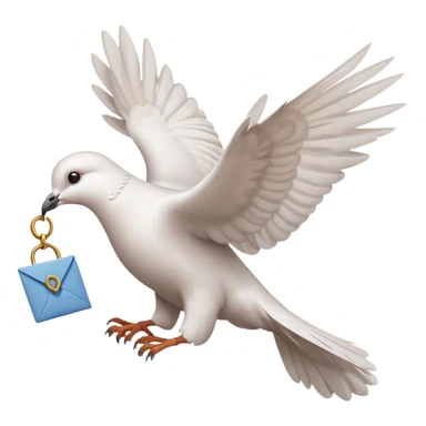 a dove flies with a letter in its paws sticker