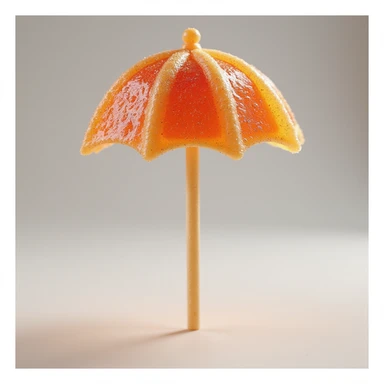 realistic dalgona candy with umbrella shape, photorealistic style sticker