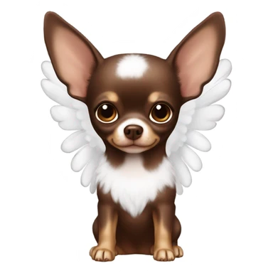 Chocolate Brown chihuahua with angel wings  sticker