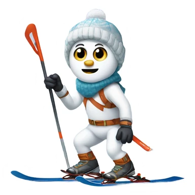 cross-country skiing abominable snowman sticker