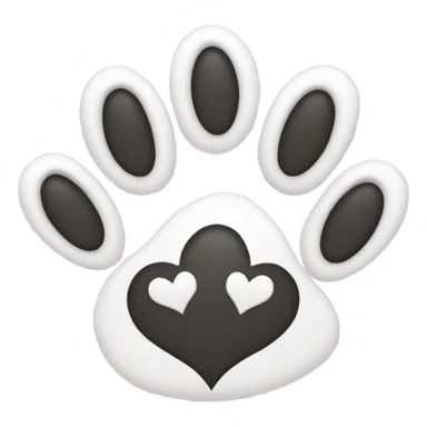 White heart with dogs paw sticker