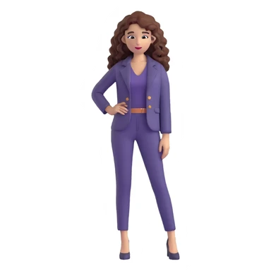 Trendy fashionable woman with long curly hair wearing chic clothes sticker