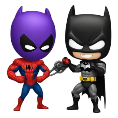Spider-Man and Batman fighting bane and venom sticker