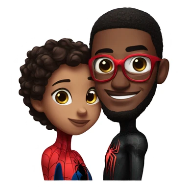 Spiderman Miles Morales in love sticker