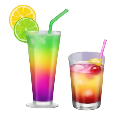 Drink purple green red yellow pink cocktail sticker