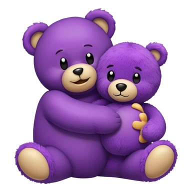 Grimace from McDonald's hugging a teddy bear sticker
