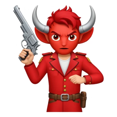 Un 👹 con una pistola en la mano  sticker