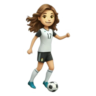 Caucasian girl with long Brown hair doing cr7 celebration as scores a goal full body sticker