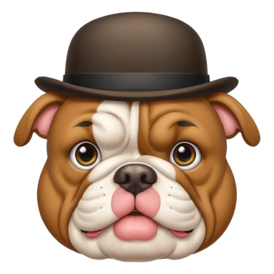 bulldog wearing a monocle and bowler hat sticker