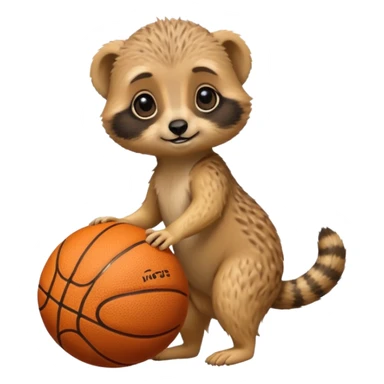 Baby meerkats playing basktball sticker
