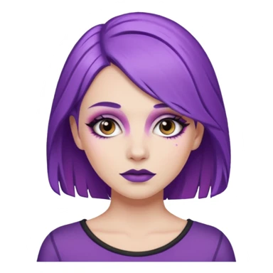 Purple haired white girl with makeup  sticker