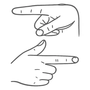 hands in the shape of the letter Z sticker