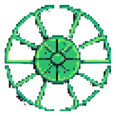 radiation symbol in pixel art style sticker