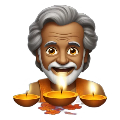 rajinikanth celebrating Diwali sticker