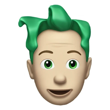 elon musk with a clown face and green nose with a dollar sign on it and puppy dog tongue and ears like an egirl sticker