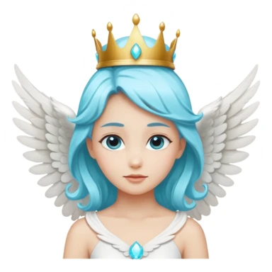 an angel with a cyan crown on her head, 4 wings sticker
